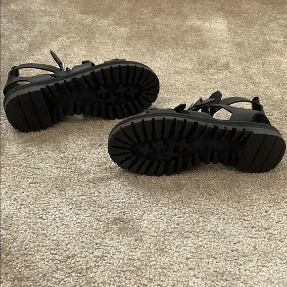 All Saints Leather Gladiator Buckle Sandals - Picture 4 of 5